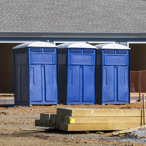 how often are the portable toilets cleaned and serviced during a rental period in Truesdale Iowa